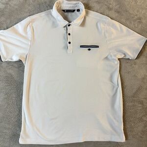 Travis Mathew Polo Shirt Mens  White Pocket Golf Adult - Size‎ Large